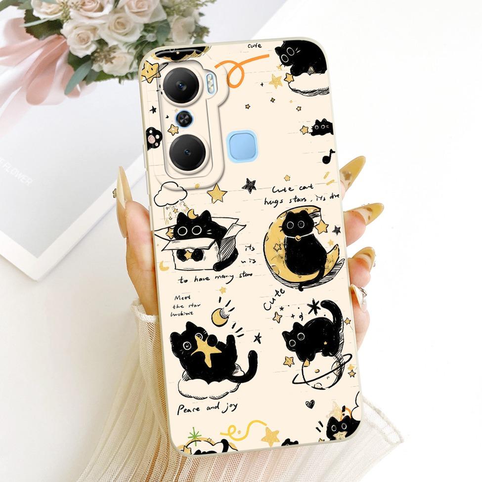 For Infinix X668C Phone Case For Infinix Hot 12 Pro Cover Silicone Cute Cat Fashion Funny Painted Casing For Inifnix Hot 12 Pro