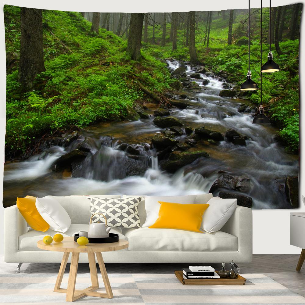

Landscape Natural Forest Printed Large Wall Tapestry Hippie Wall Hanging Trees Scenery Wall Tapestries Mandala Wall Art Decor W60H190(CM)-1 Pcs