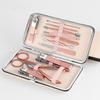 1 Set Rose Gold Color Manicure Cutters Hygienic Faux Leather Toenail Fingernail Manicure
