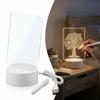 Transparent Acrylic LED Desk Lamp USB Powered Bedside Night Light Bedroom Decor
