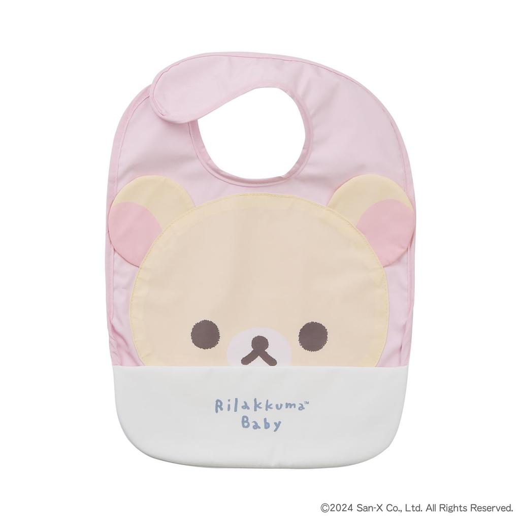 Dadway Rilakkuma Baby Mealtime Apron and Bib, Baby Pink, One Size