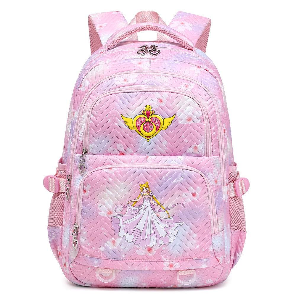 03 Beautiful Girl Print Multi-Compartment Junior High School Schoolbag Cute And Lightweight Girls Backpack Youth Backpack