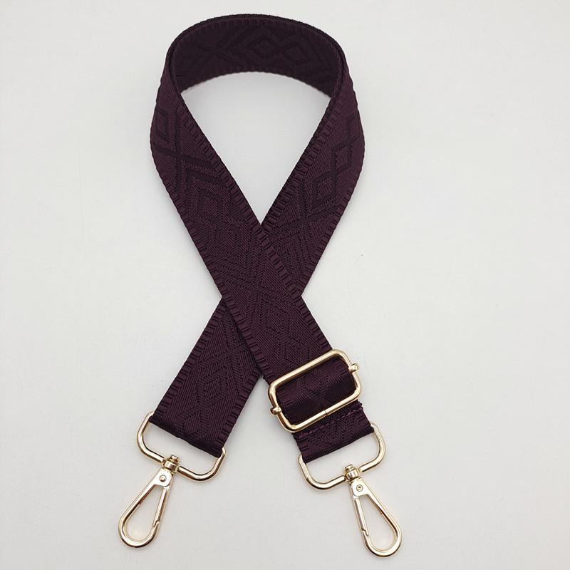 

New Solid Color Rhombus Men s and Women s Bag Accessories Single Shoulder Crossbody Adjustable Long Strap Clothing Wide Strap Light gold hook темно-фиолетового
