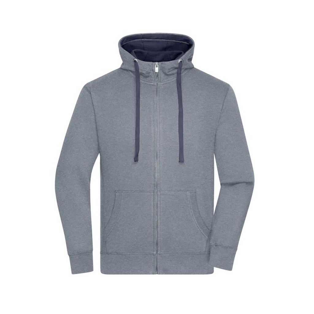 James and Nicholson Mens Lifestyle Full Zip Hoodie