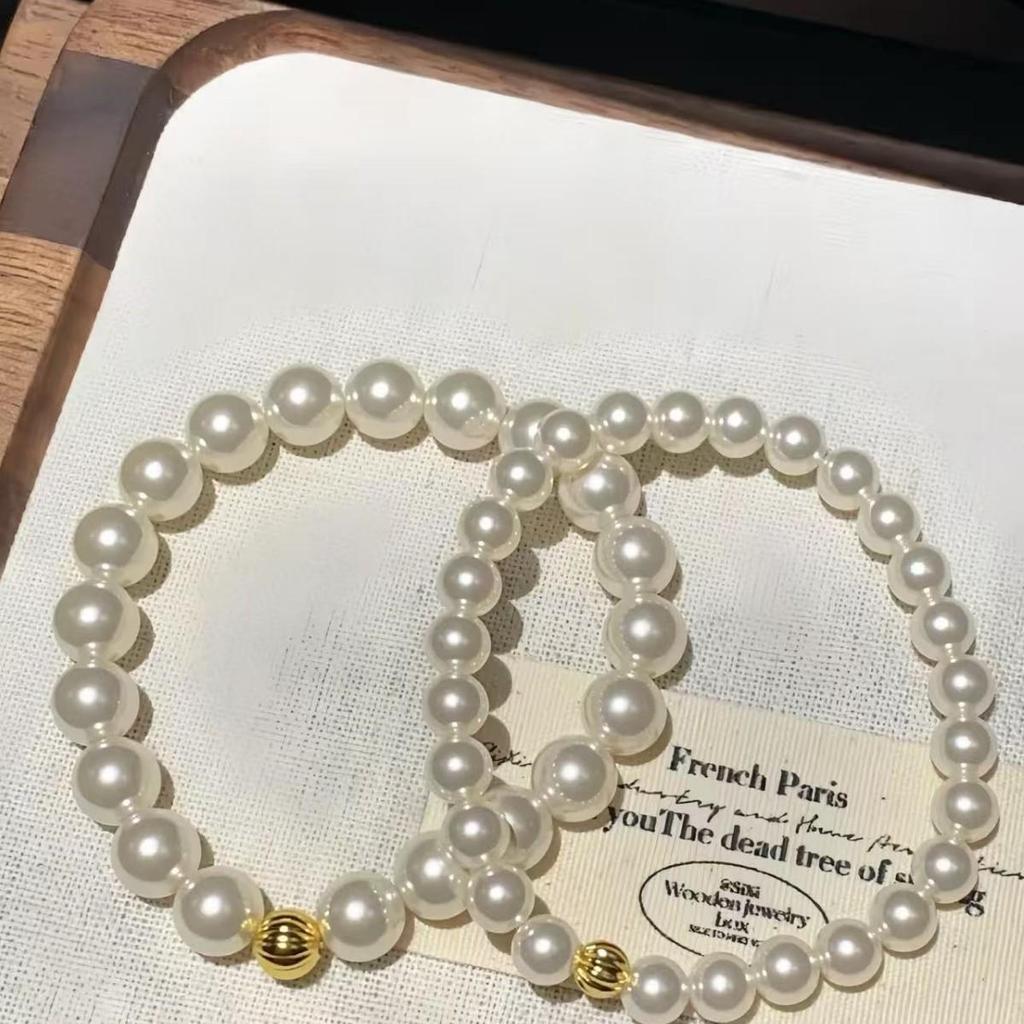 Shi Family Pearls: Exquisite High-End Lucky Bead Elastic Bracelet for Besties