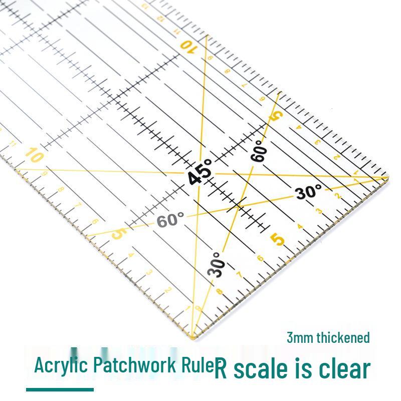 Acrylic Patchwork Ruler Set: Inch-Centimeter Tailor, Cutting, Drawing, and DIY Engraving Tools.