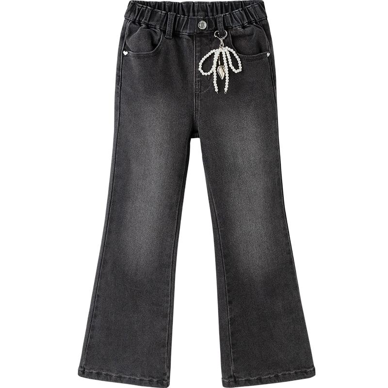 Balabala Girls Fleece-Lined Flare Denim Jeans 150