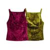 Winter 2024 Pleated Velvet Halter Neck Backless Camisole - European & American Style