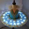 Tutu Ballet Led Light Swan Lake Ballerina Pancake Girl Ballet Dress Kids Dance Costumes