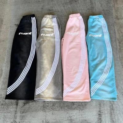 ZYLLO Wide Leg Striped Pants Y2K Men Women Casual Streetwear Daily Sports Pants Gothic Punk Hip Hop Street Loose Elastic Waist Trouser