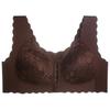 Plus Size Women's Thin Front Buckle Lace Non Rewire Gathering Sexy Sleep Fixed Cup Bra