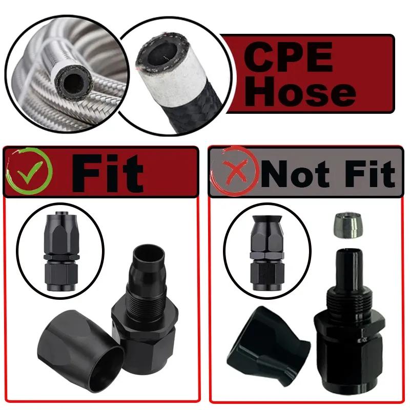 8Pcs 4AN 6AN 8AN 10AN 12AN 2x0° 2x45° 2x90° 2x180° Degree Swivel Hose End Fittings Adapter For CPE Oil Fuel Line Pipe NPT Plug