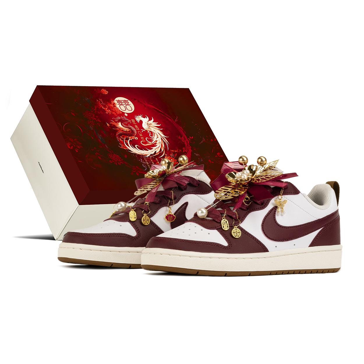 

Nike Court Borough Slip Resistant, Abrasion Resistant, Breathable, Height Increasing Low top Skateboard Shoes Women s IB4706-121(TeamA-S-BOX) 38.5