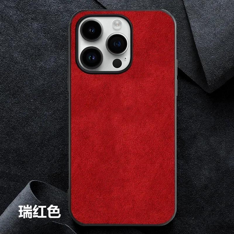 

Premium Alcantara Suede Leather Phone Case for iPhone 16 Pro Max 17 15 14 13 12 11 6 7 8 Plus Xs Max Xr SE 2022 Shockproof Cover iPhone 13 mini красный