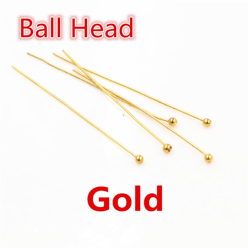 200pcs/Lot 16 20 25 30 35 40 45 50mm Flat Head/Ball Head/Eye Head Pins Metal Headpins For Jewelry Findings Making DIY Supplies