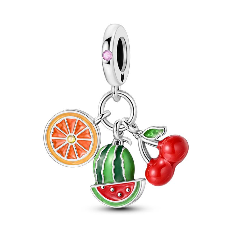 100% Copper Pineapple Cherry Avocado Lemon Charms Beads Pendants Fit 3Mm Bracelets Diy Fine Jewelry Making