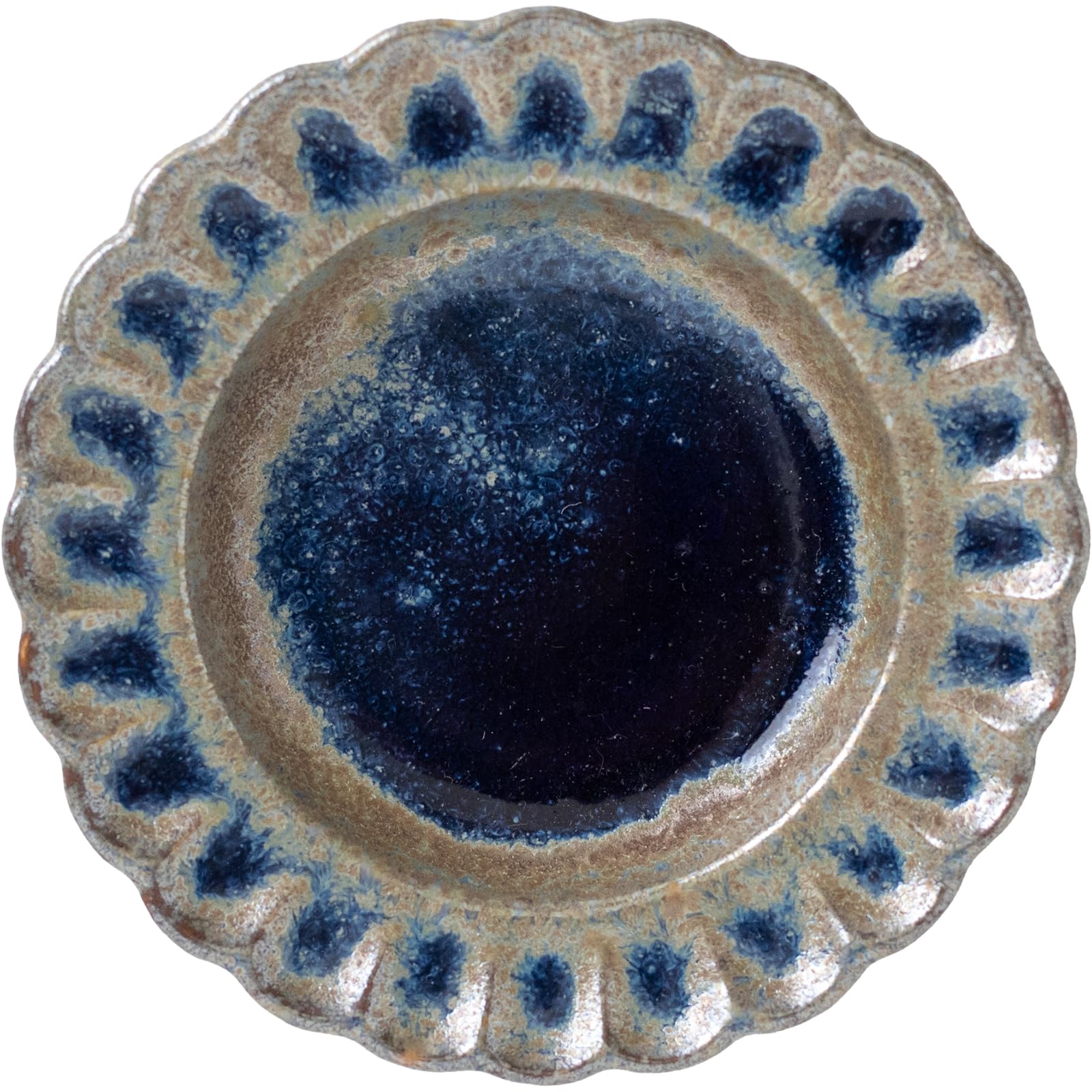 

Minoru Pottery Abyss 90-Rim Chrysanthemum-Shaped Small Plate