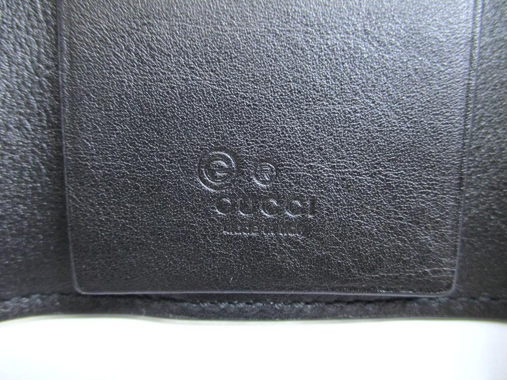 Authentic GUCCI Micro GG Black Leather 6 Pics Key Chain #a972  Pre-owned