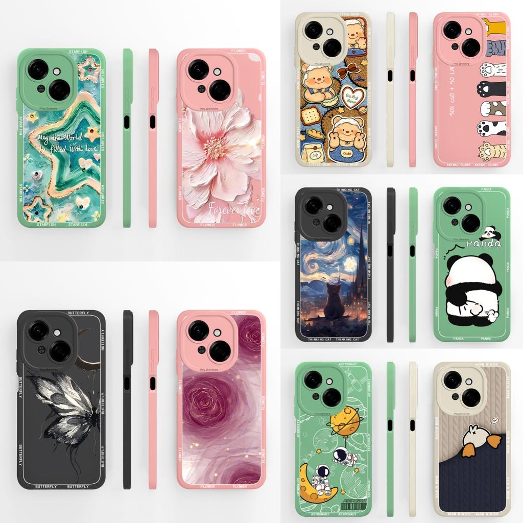 For Tecno Spark Go 1 / Spark Go 2025 Phone Case Astronaut Cartoon Fashion Soft Liquid Silicone Funda For Spark Go1 Back Cover