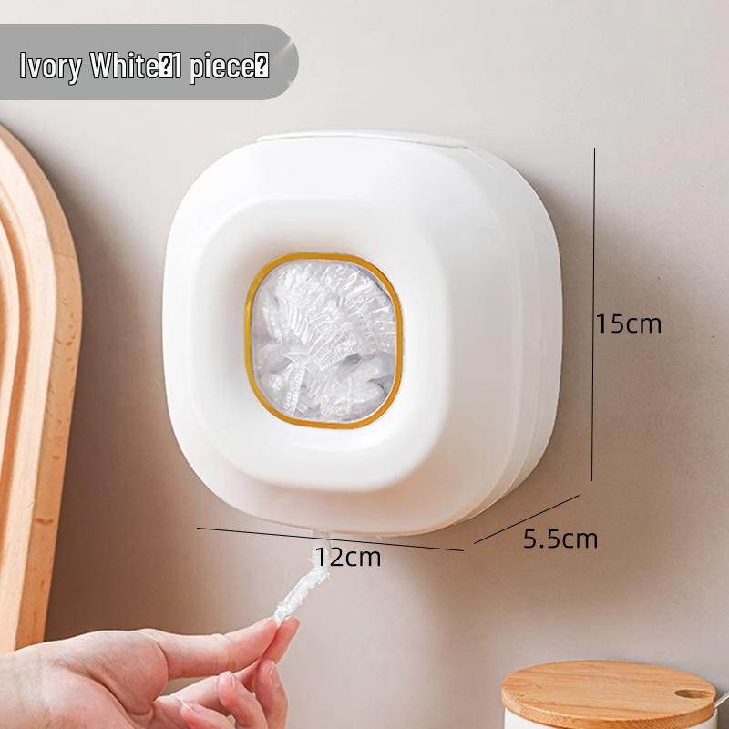 Punch-Free Plastic Wrap Storage Box: Wall-Mounted Pull-Out Fresh-Keeping Bag Holder for Kitchen.