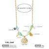 Ocean Style Women's Necklace with Shell, Starfish, Sea Turtle Pendants In Stainless Steel