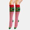 Warm Knee High Stockings Holiday Elf Cosplay Socks Harajuku Striped Knee High Socks  Fashion