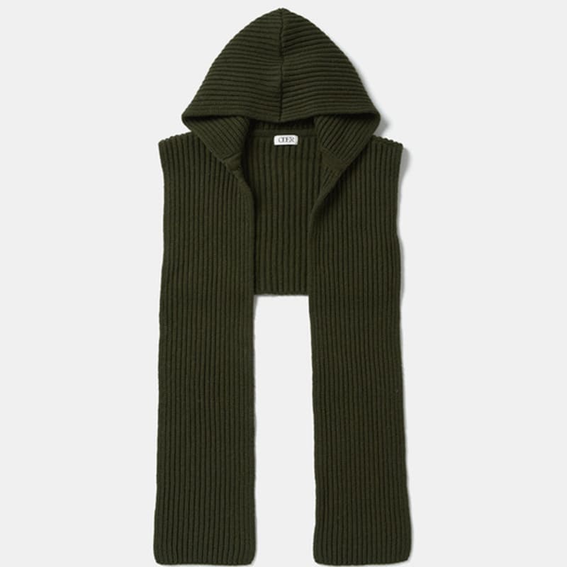ODER merino hood warmer muffler-khaki