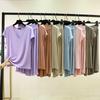 Plus Size M To 6XL Modal Casual Pajamas Sets V-Neck Sleeves Tshirts with Drawstring Ruffle Trim Cropped Pants High Waist Loose Fit Lounge Sets