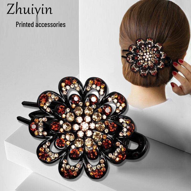Luxury Korean Rhinestone Hair Claw Clip for Updos