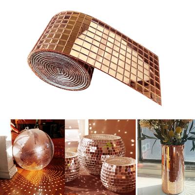 1 Roll Peel and Stick DIY Glass Wall Tile Sticker Self-adhesive Mosaic Mirror Wall Decal For Home Party Christmas Decoration