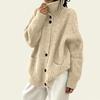 Women's Color Loose Fit Knit Cardigan with Pockets for Daily Wear