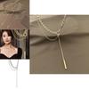 Stylish Geometric Titanium Steel Layered Chain Necklace For Women With Elegant Tassels