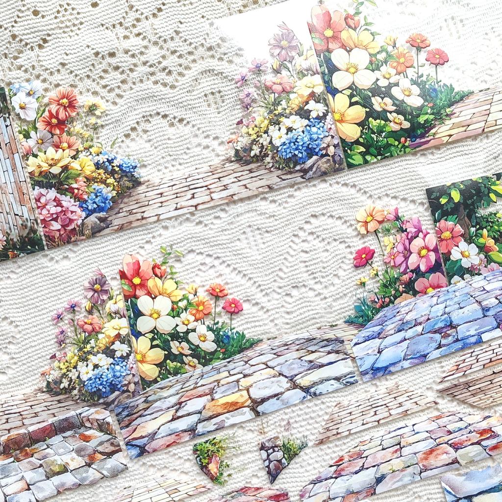 Pet Tape Journal Brick Road Base Pavement Collage Decoration Card Landscaping Ground DIY Scrapbooking Sticker