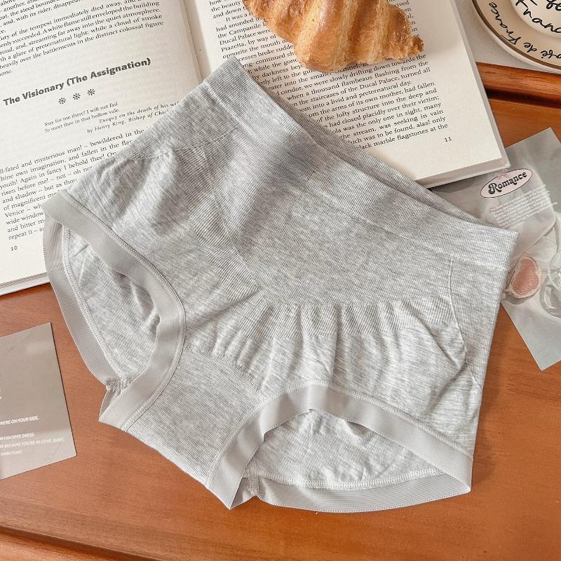 High Waist Tummy Control Hip Lifting Plus Size Panties for Women Modal Antibacterial Pure Cotton Underwear XL серый