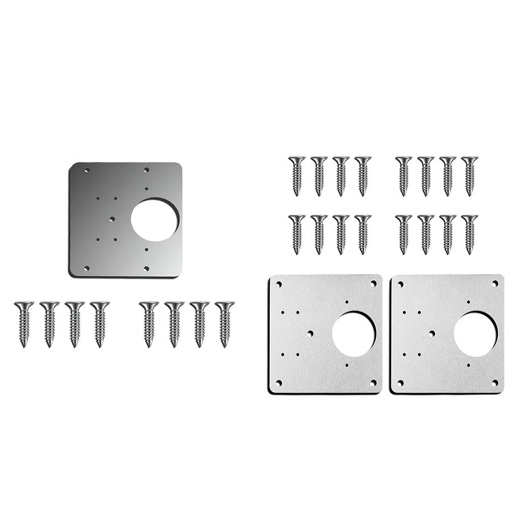 Stainless Steel Cabinet Wooden Door Hinge Repair Plate Shelves Mounting Template with Screw Assembly Household Bracket