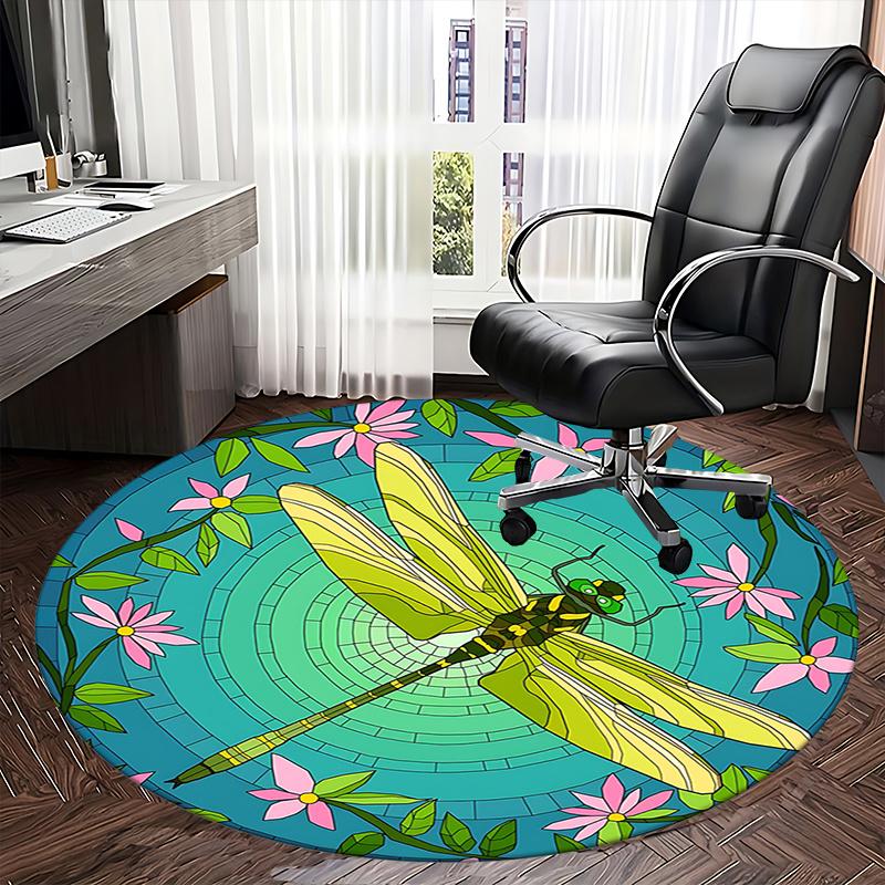 Stained Dragonfly Office Carpet Chair Mats, Home Decor, Sofa Rug, Office Carpet Gift for All Rooms1118158a