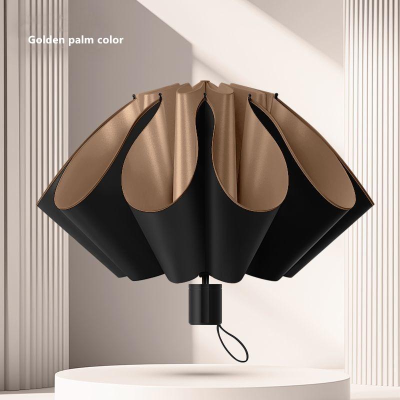 Fully Automatic Umbrella Thickened Reinforced Windproof Rainproof Portable Sun Protection Car-mounted Tri-fold Umbrella