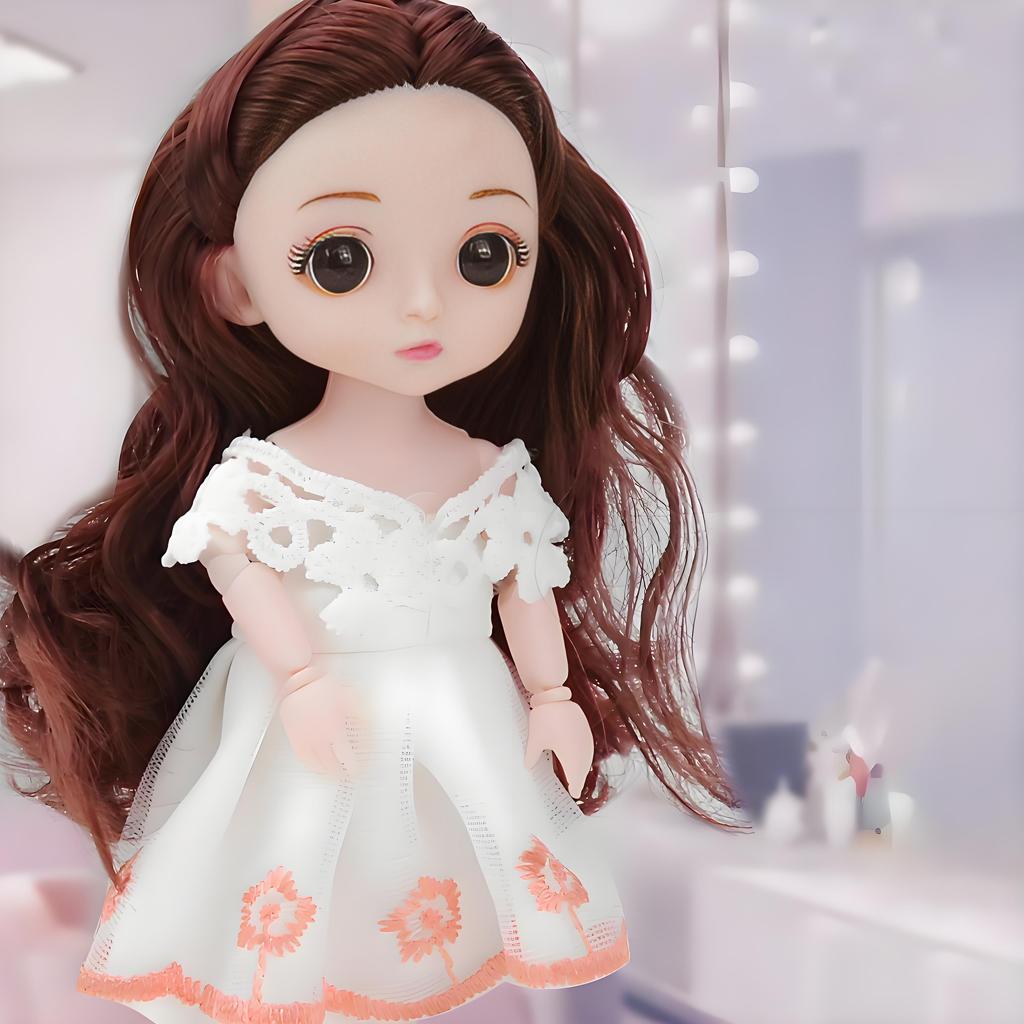 1pc Mini Cute Doll Girl Simulation Princess Costume Doll Model Random Style Accompanies Doll With Movable Joints