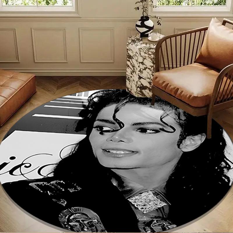 Michael Muisc Round Rug for Livingroom,Bedroom, Palyroom, Chair Rug, Area Rug, Circle Carpet, Large Size Fan Christmas Gift