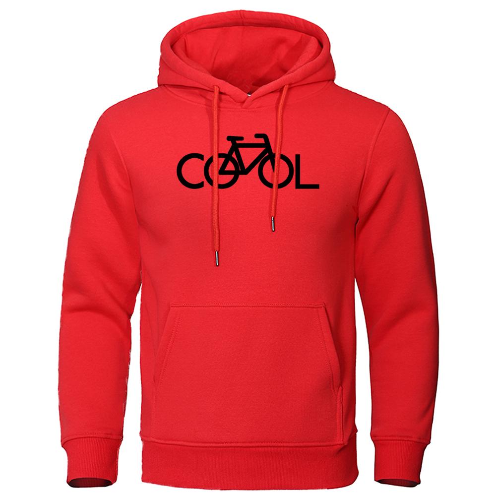 Cooler Schriftzug Fahrrad Einfaches Strichdesign Bedruckter Hoodie Herren Rundhals Lässiges Sweatshirt Herbst Locker Kapuzenfleece Warme Oberteile