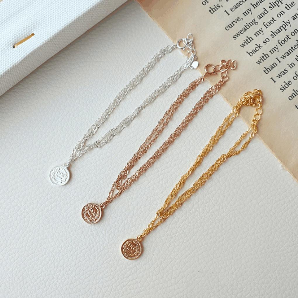 925 Silver Necklace Chain Layered Rails and Doss