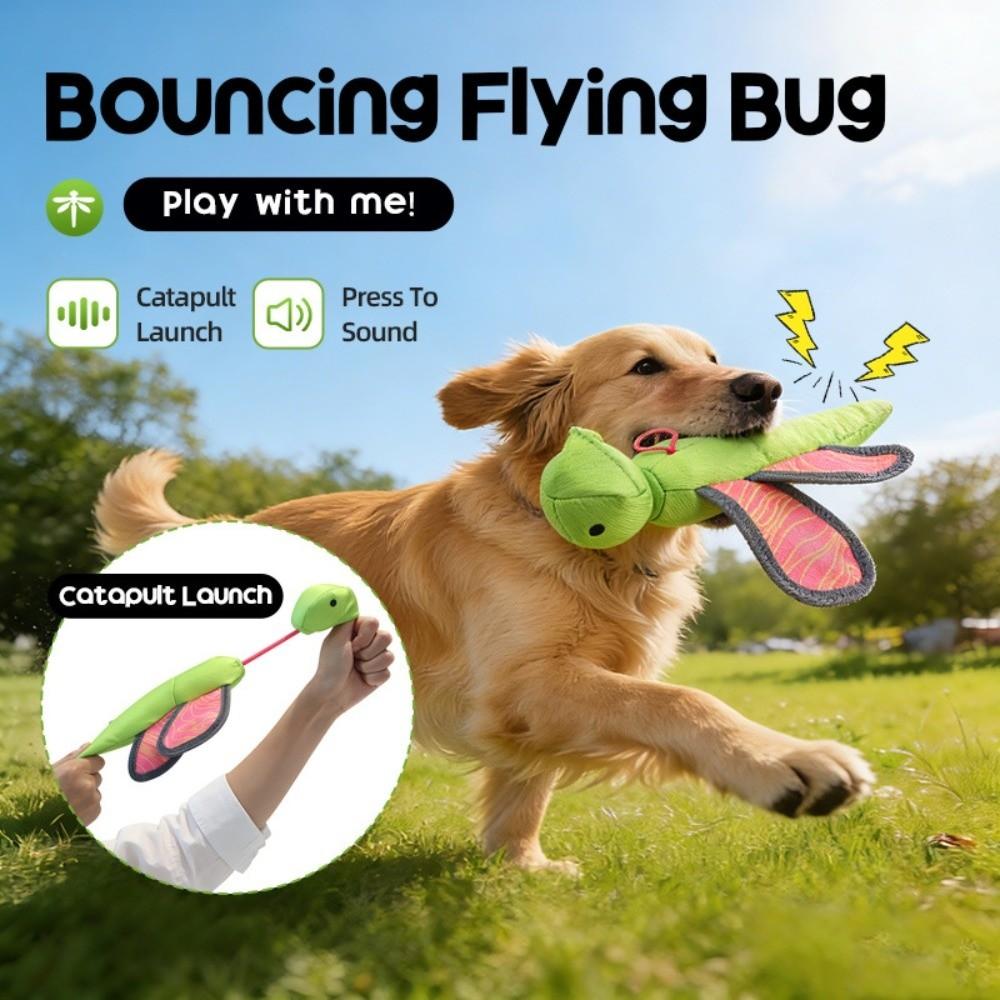 Press To Sound Interactive Dog Throw Toy Chew Resistant Puppy Fetch Toys Park Outdoor