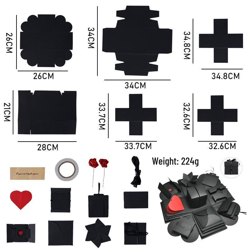 

DIY 3D Surprise Explosion Box - Handmade Couple Photo Album for Birthday & Qixi Festival