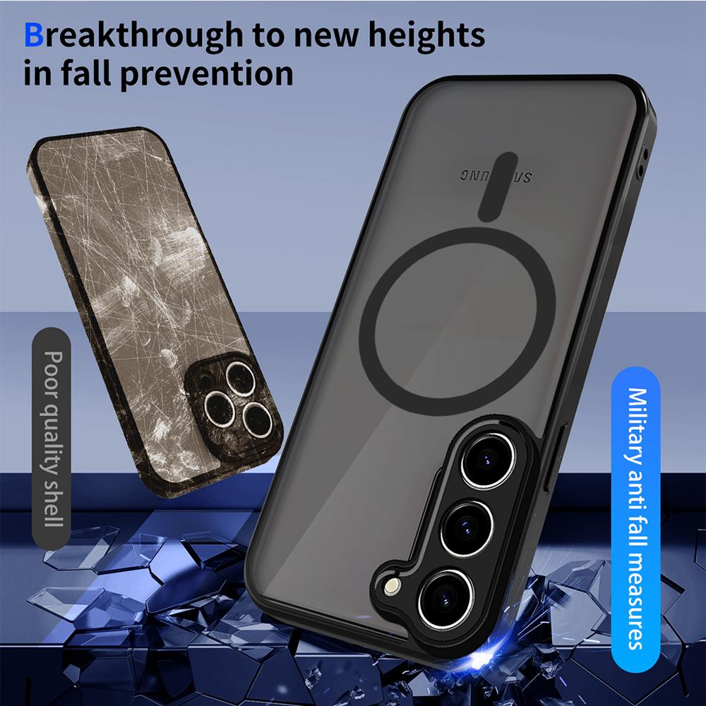 KEYSION Magnetický obal na telefon pro Samsung S20 FE S21 FE Silikon+PC Matný Průsvitný Čirý Nárazuvzdorný kryt pro Galaxy S21 S20 FE 5G