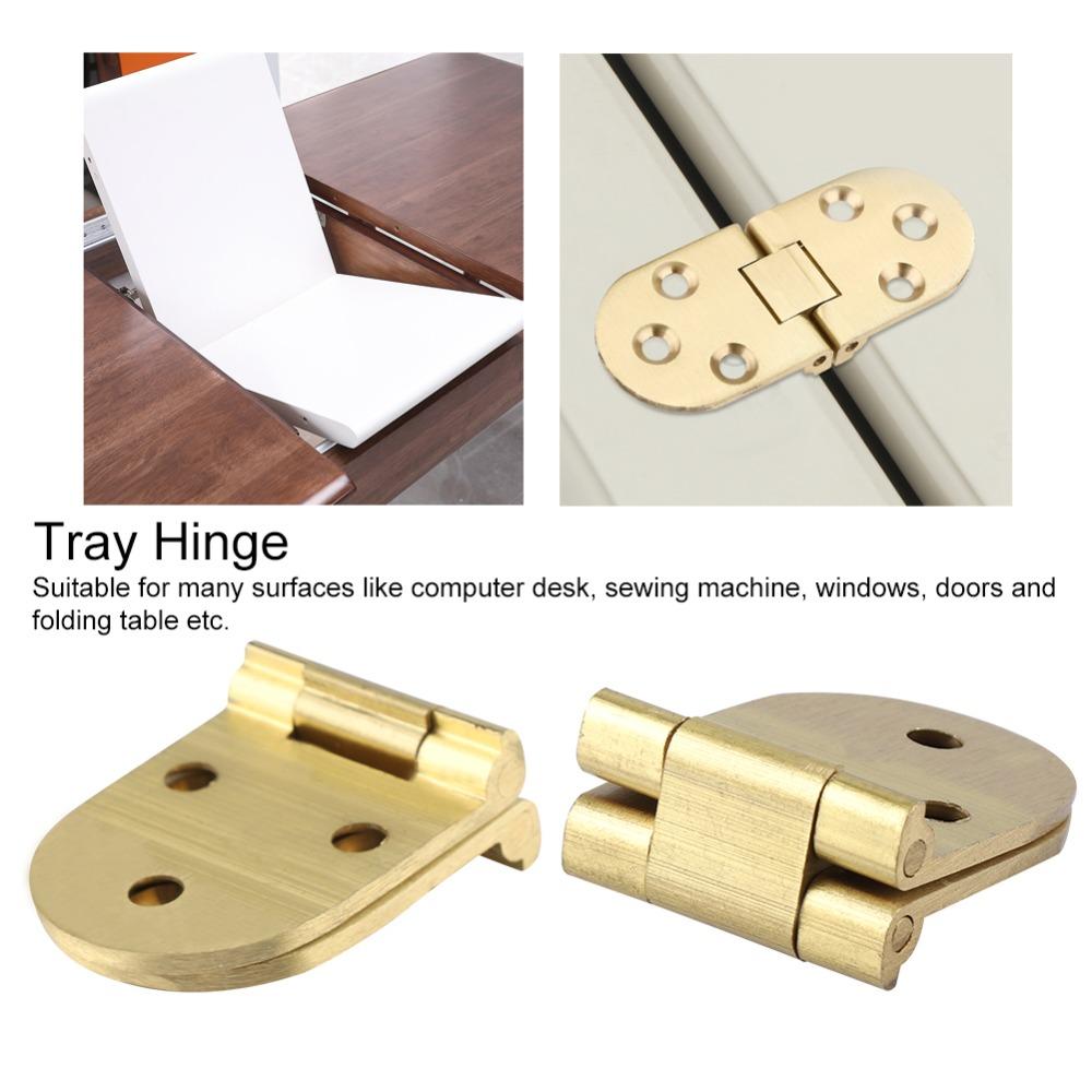 2pcs Round Edge Hinge Brass Flap Hinge Solid Drop Leaf Hinge Sewing Machine