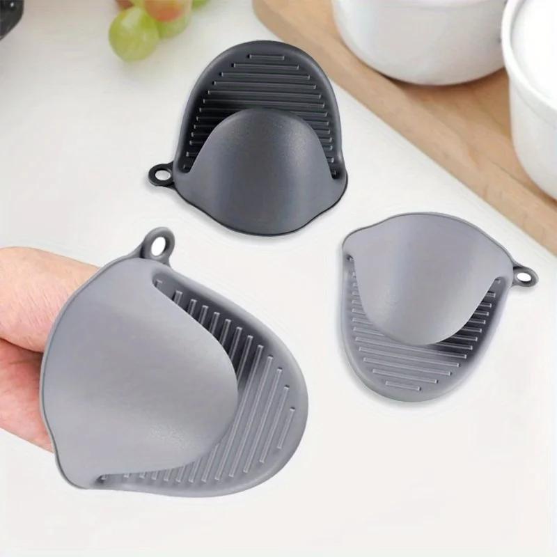 2PCS Oven Mitts, Silicone Pot Holders Heat Resistant, Mini Oven Gloves for Kitchen, Thickened Silicone Hot Pads for Cooking