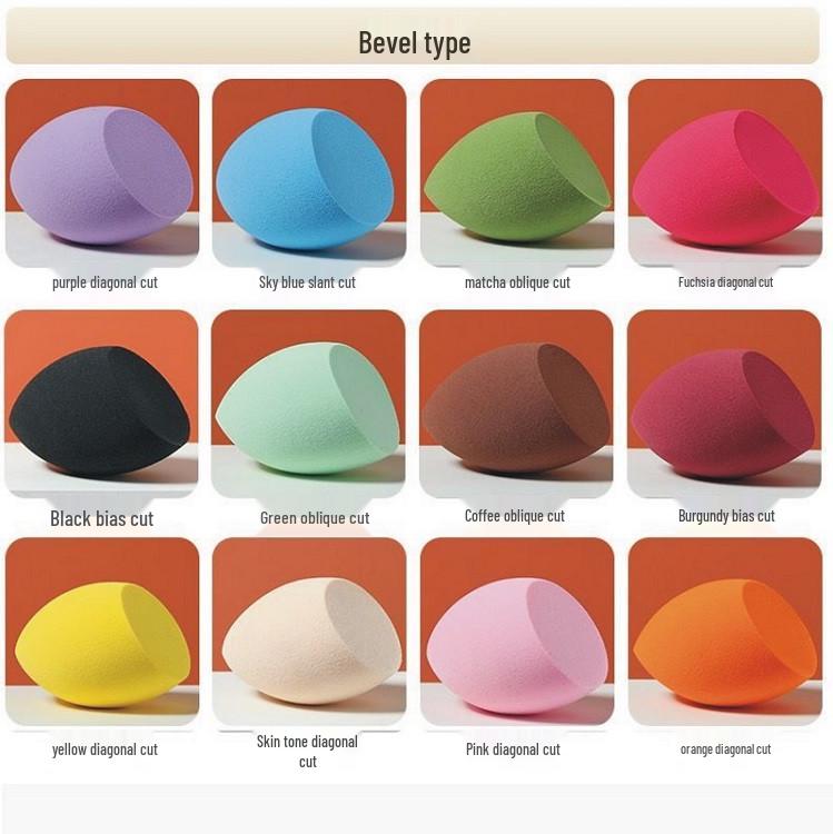 Gourd-Shaped Dual-Use Makeup Sponge, Dry & Wet Use, Slant-Cut Cushion Puff 4060