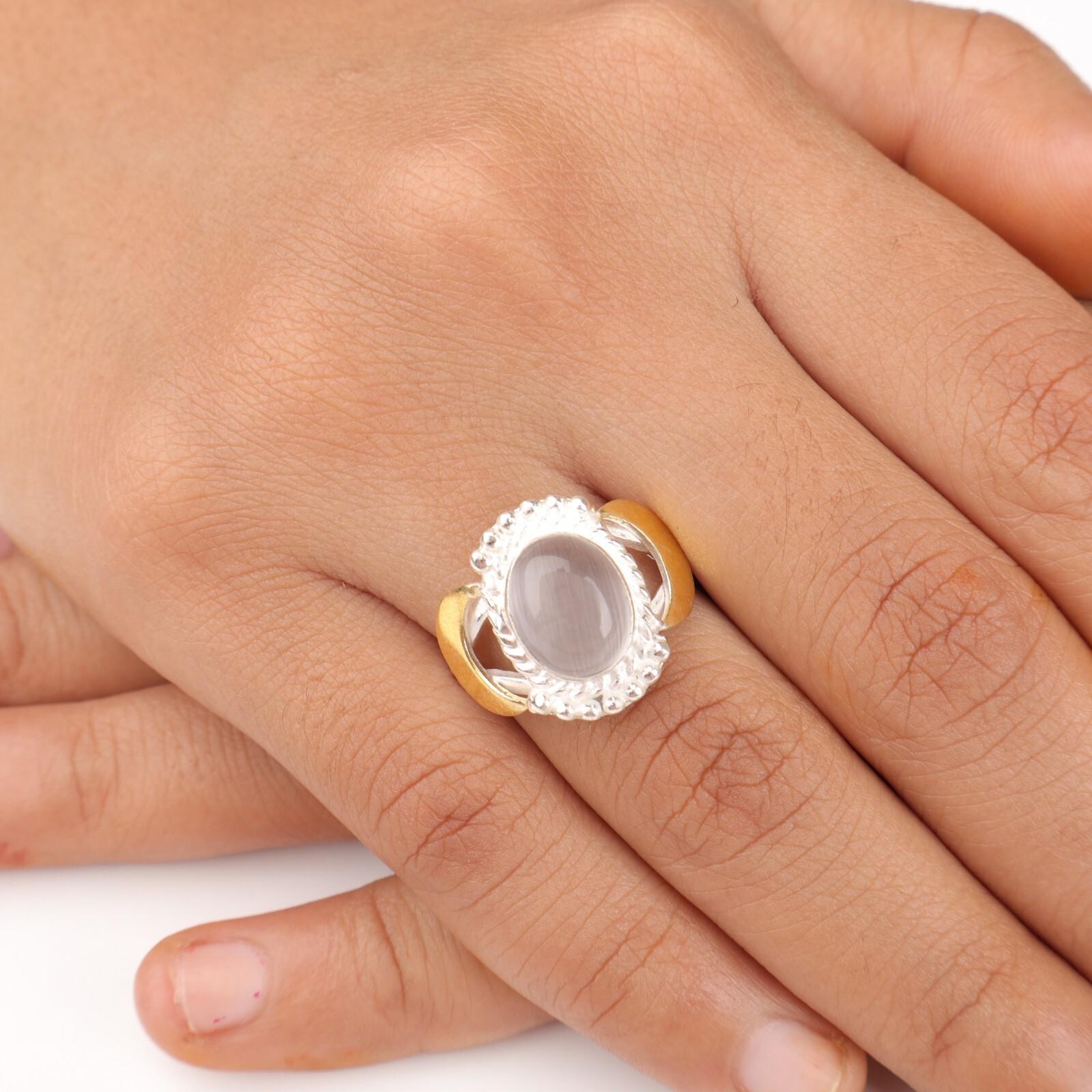 

Натуральный Селенит Драгоценный Камень 925 Стерлинговое Серебро Ювелирные Изделия Стильное Кольцо Женский Подарок RR-61-39 5.75