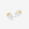 ESTELLE [Official] Women's K10 Yellow Gold Ribbon Motif Earrings 0202-3254-0019-0000