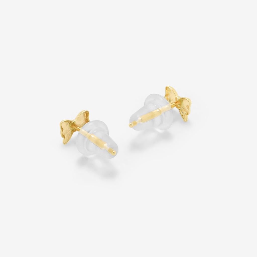 ESTELLE [Official] Women's K10 Yellow Gold Ribbon Motif Earrings 0202-3254-0019-0000